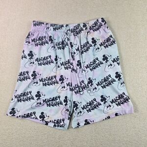 Disney Mickey Mouse Sleep Shorts Mens Medium Pastel Lounge Pajama Drawstring